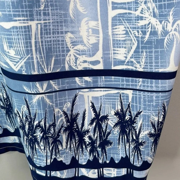 VINTAGE Y2K Men’s Blue Tropical Print Hawaiian Shirt 725 Short Sleeve Size M - Picture 5 of 11